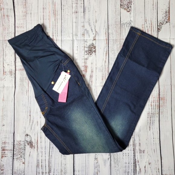 Maternity Full Panel Straight Leg Jeans - Picture 2 of 13